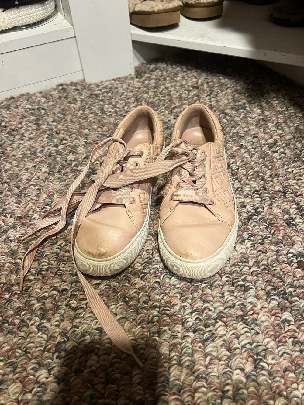 Women's Pink Tory Burch Lace-Up Sneakers